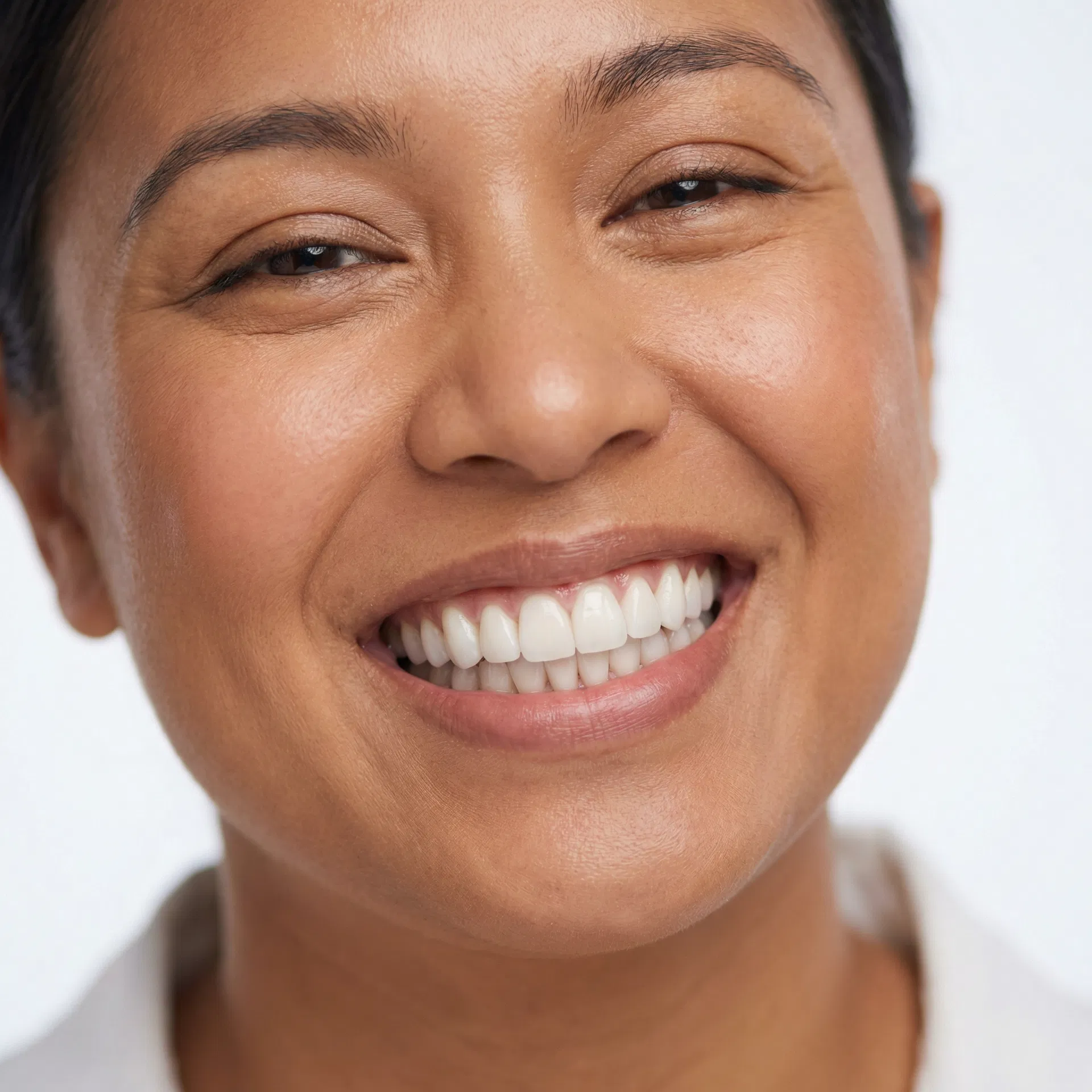 Beautiful smile after dental implants at Riverwoods Oral Surgery